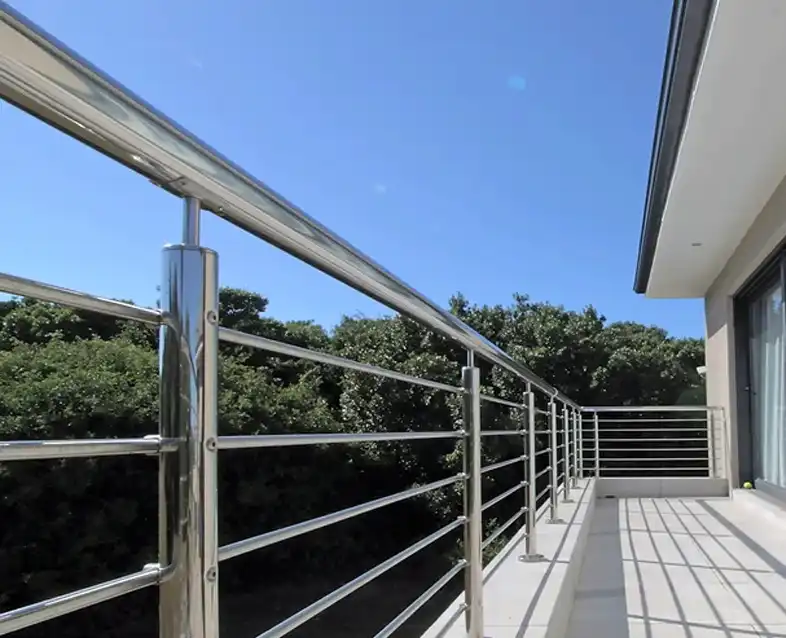 polished stainless steel railing