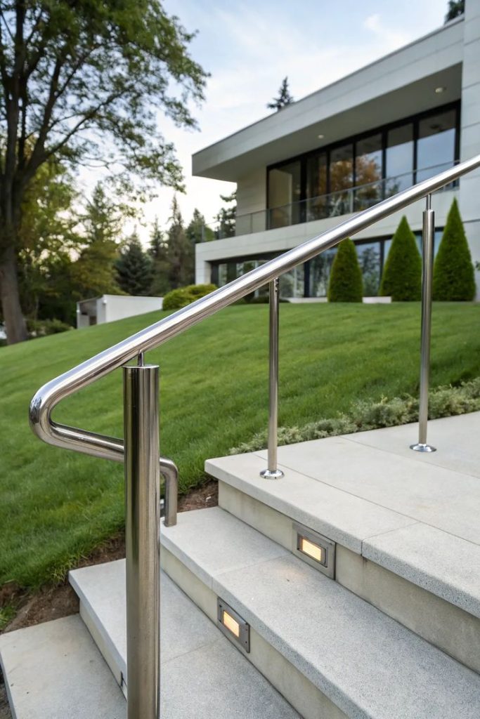 Outside door step handrail, handrail specialist 