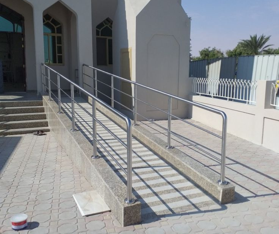 Handrail specialists. Walkway handrail stainless steel 